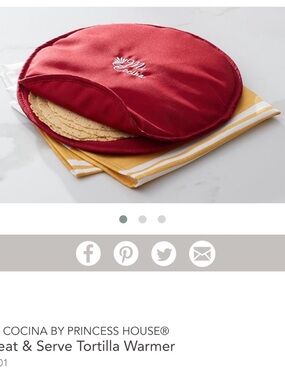 Princess House heat & serve Tortilla warmer